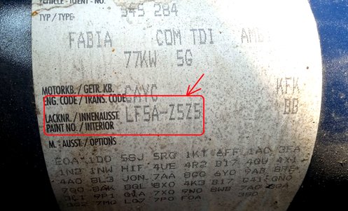Como encontrar o código da tinta do seu Skoda